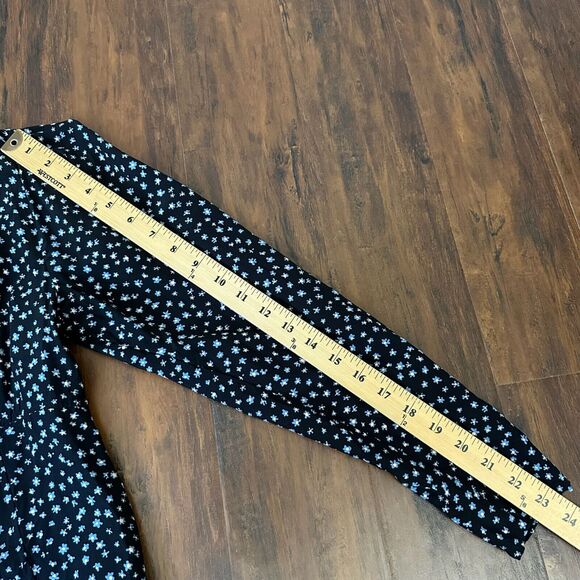 MADEWELL Seamed Long Sleeve Mini Dress in True Black Ditsy Floral - Picture 15 of 15